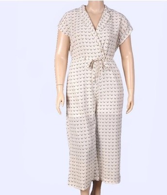Hayden Los Angeles 1 Piece Print Jumpsuit Plus 3X SS Wide Leg Cropped Pants 