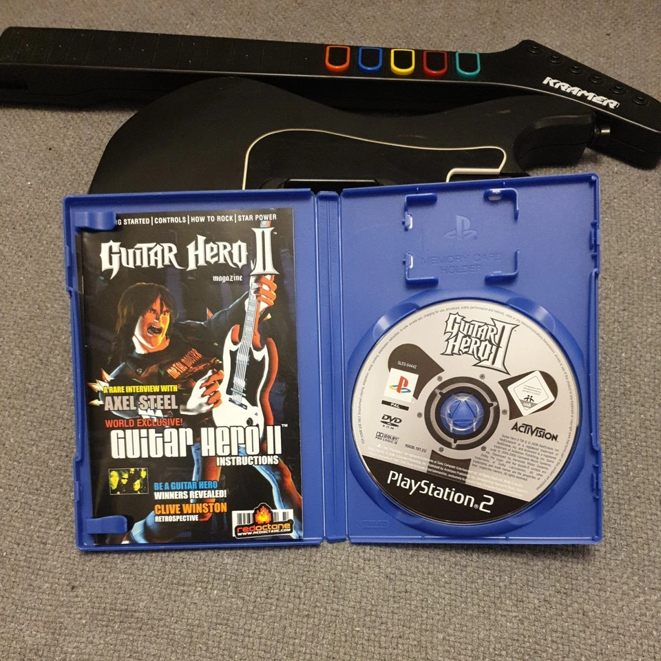 Guitar Hero Kramer Wireless Controller PS2 With Guitar hero 2 game Ps2 NO DONGLE - Image 3 of 4