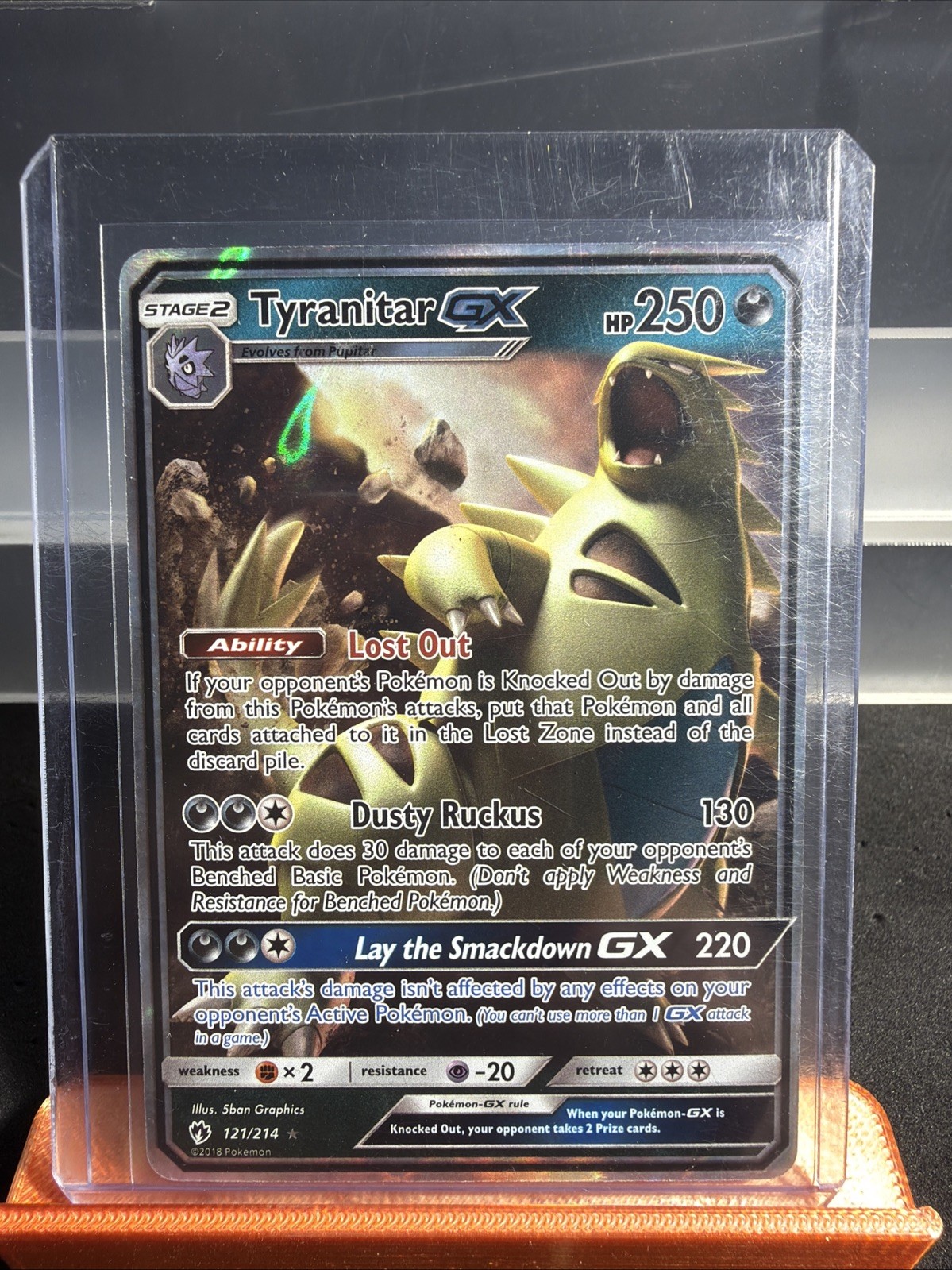 Pokemon Tyranitar GX Holo Card Sun & Moon SM Lost Thunder 121/214