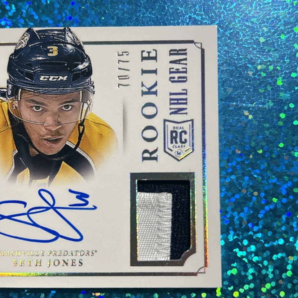 2013-14 National Treasures #RB-SJ - SETH JONES (RC Patch Auto #d/75 - Nashville - Image 2 of 4