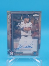 Pedro Leon 2025 Topps Chrome RC #RA-PL Base Chrome Auto - Houston Astros Rookie 