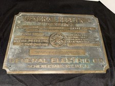 Vintage Brass General Electric Turbine Plaque