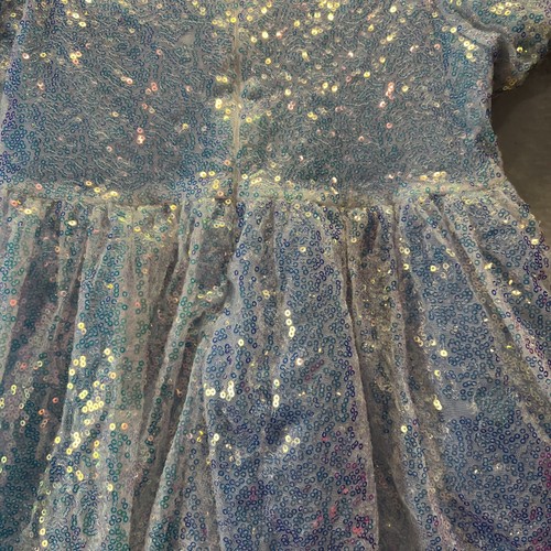 White Iridescent Sequin Girls Tulle Dress Size XS (4/5) /120 Rare - Picture 8 of 9