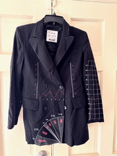 Vtg MOSCHINO "You Can't Judge a Girl By Her Clothes" Love Chart Blazer Sz 8