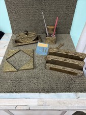 Vintage Brass Secretary Set For Desk
