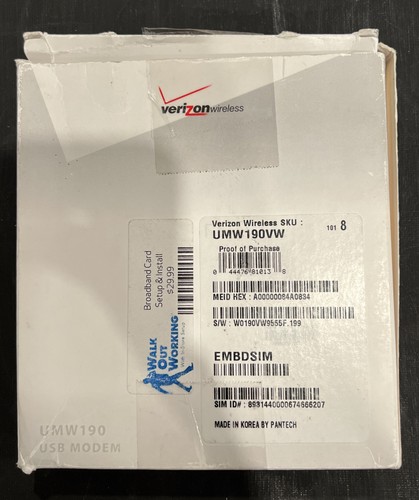 VERIZON UMW190 3G GSM CDMA USB GLOBAL READY MODEM MOBILE BANDA LARGA - Foto 2 di 4