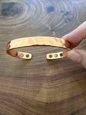 Hammered Solid Pure Copper Magnetic Cuff - Arthritis Therapy Adjustable Bracelet
