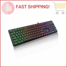 Redragon K521 Upgrade Rainbow LED Gaming Keyboard, 104 Keys Wired Mechanical Fee
