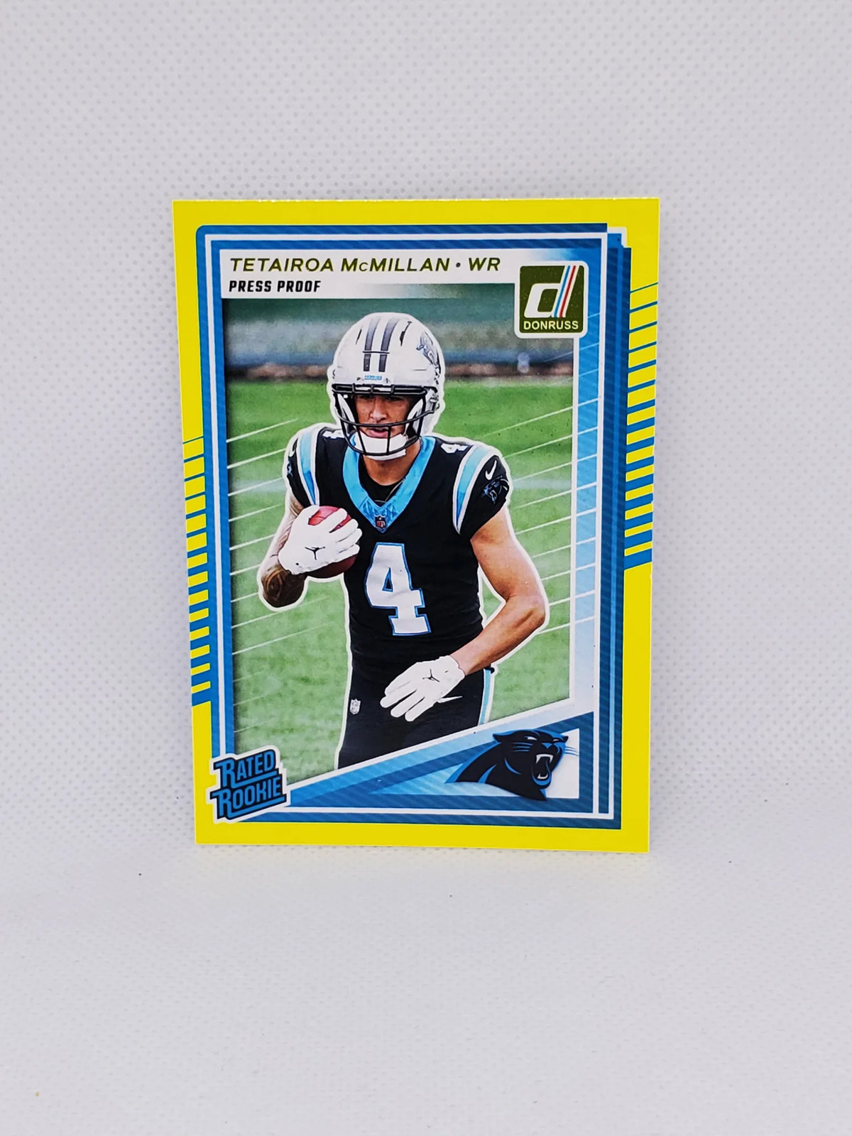 2025 Panini Donruss Tetairoa McMillan #314 Press Proof Yellow Rated Rookie