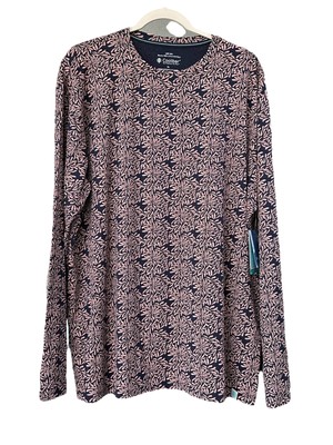 Coolibar UPF 50+ Men's Morada Everyday Long Sleeve T-Shirt XL Blue Pink Floral