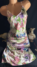 Satin Soft w Floral Print Negligee Dress Gown Dress or Lingerie