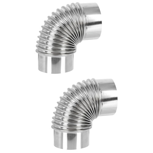 2 Count Vent Pipes Stainless Steel Elbow Chimney Bent