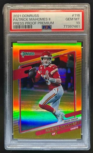 2021 Donruss Patrick Mahomes II Press Proof Premium #116 Chiefs PSA 10