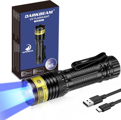 365Nm UV Flashlight Black Light, Mini but Powerful Blacklight USB- C Rechargeabl