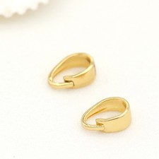 9PCS 18K Gold Plated Brass Necklace Bail Char...