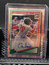 Christian Moore 2025 Donruss Optic Rated Prospect Pandora Auto #14/25 - Angels