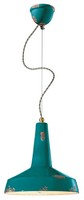 HäNgelampe Keramik Shabby Petrol Handarbeit Ø 35 Cm E27 Industrial Pendelleuchte