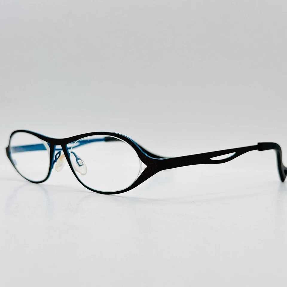 Anteojos Theo Mujer Ovalados Marrón Turquesa Titanio Puro Mod. Obligación 231 NUEVO Foto 3 de 4