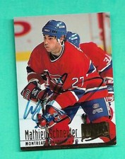 (1) MATHIEU SCHNEIDER  MONTREAL CANADIENS  HOCKEY SIGNED CARD (W2902)  
