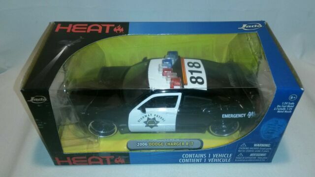 2006 DODGE CHARGER R//T POLICE 1:24 W//STOCK RIMS DIECAST MODEL CAR BY JADA 91984