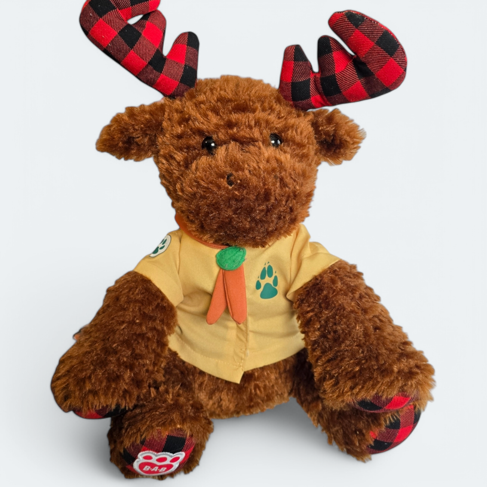 Build-A-Bear Workshop Winter Wishes Plaid Moose Stuffed Animal