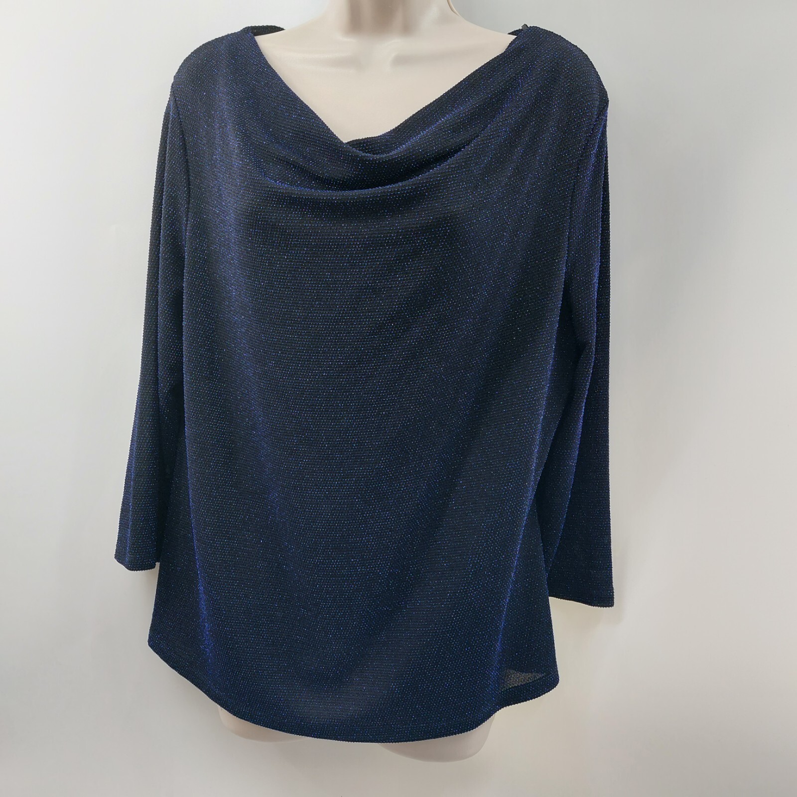 John Lewis Size XL Ladies Cowl Neck Blue Top RRP£39