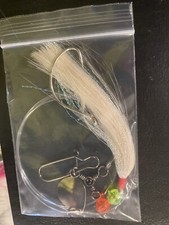 10 White Buck Tail 4/0 Offset Hooks Fluke Flounder Rig 3 Way Swivel Fluke Rig