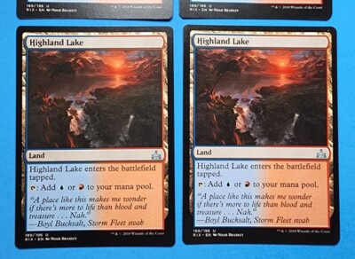 4x Highland Lake Rivals of Ixalan 2018 Mtg Magic Card Dual Land