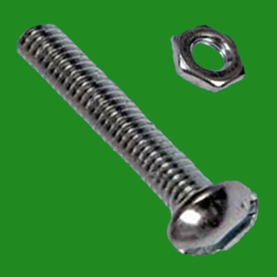 Lot De 100 Vis à Tête Ronde 2BA 38mm (1.5″) Avec écrous Et Boulons – Acier Zingué
