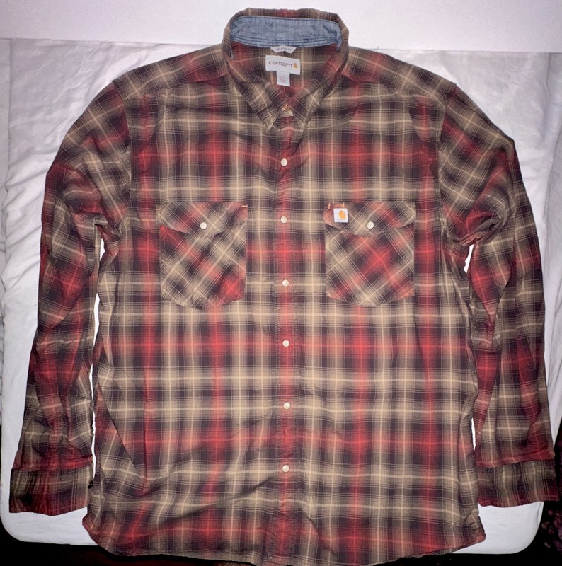 Carhartt Relaxed Fit Plaid Shirt Men's Size XLARGE Winter Colors