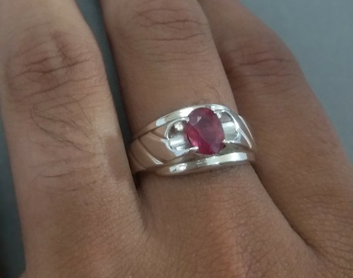 Natürlicher 1 Karat roter Rubin Sterlingsilber 925 Roby Handarbeit Yakoot Damen Ring - Bild 5 von 11