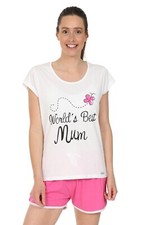 Ladies Short Pyjamas World's Best Mum Sizes 8 to 22 UK