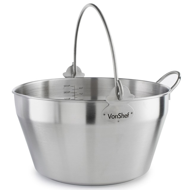 VonShef 9l Maslin Pan Induction Hob Suitable Jam Preserving Starter Set