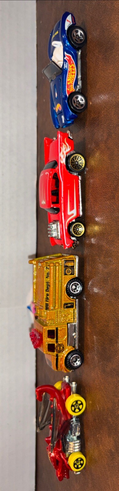 (x4) HOT WHEELS Lot '57 CHEVY Red Custom BEL AIR, Shelby Cobra  Fire Pumper +1