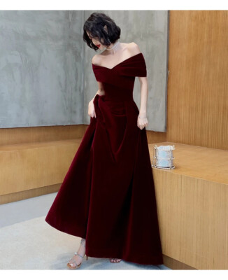 who pays for bridesmaid dresses uk Velvet Off Shoulder Midi Dress main image 0