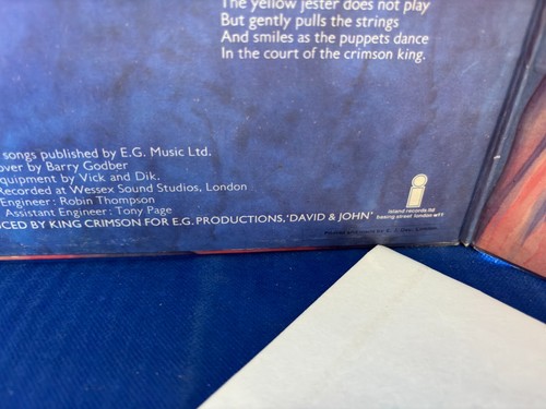 KING CRIMSON IN THE COURT A2/B4. ORIGINAL UK LP EXC - Picture 5 of 5
