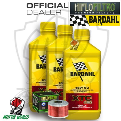 Set Service 3 Lt Öl Bardahl XTC C60 15W50 Filter Honda Xbr 500 1985