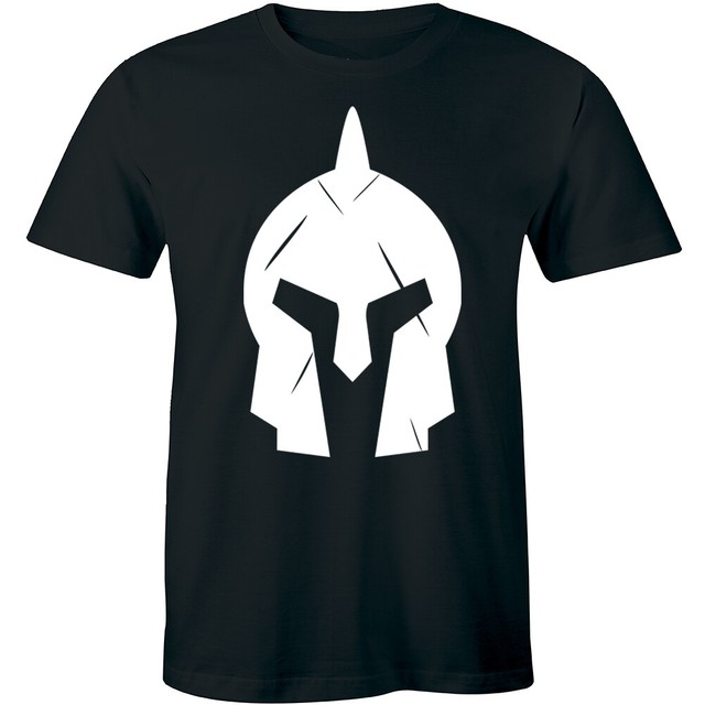 Spartan Helmet Shirt Bodybuilding Gym Fitness Training Workout Men's T