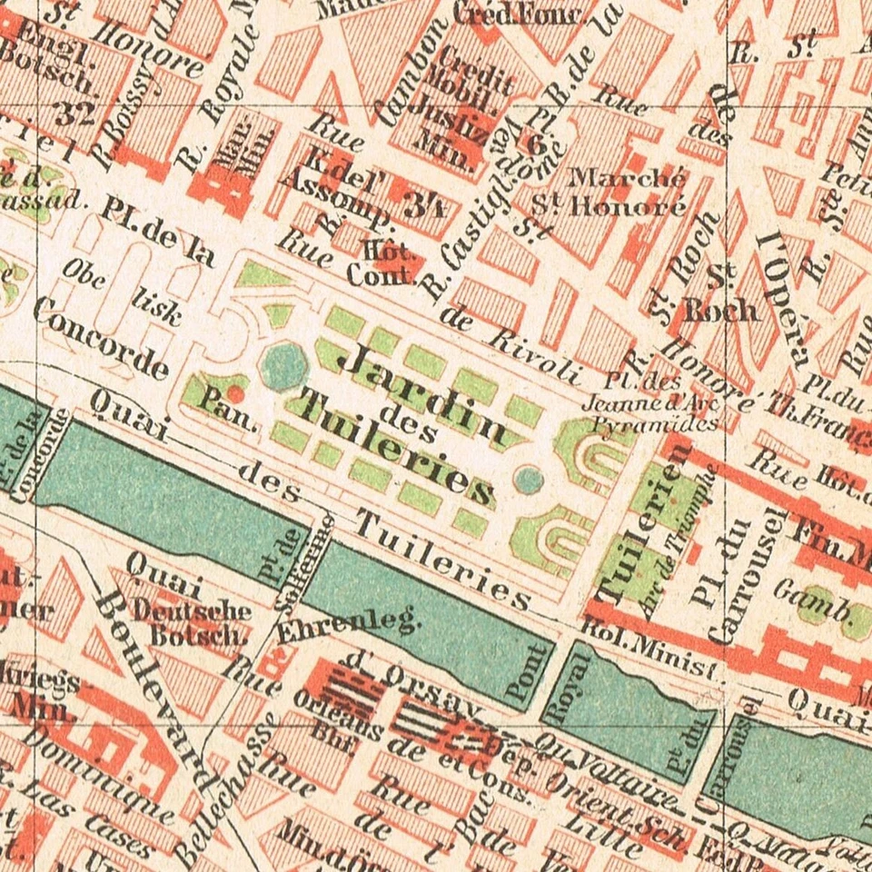PARIS  Original map Antique  plan DATED  1897  FRANCE République française - Image 2 of 4