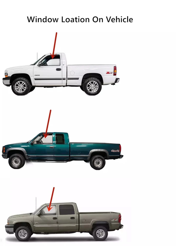 Fit 93-99 Chevy Pickup 1500 2500 3500 Driver Side Left Front Door Window Glass  Foto 3 de 4