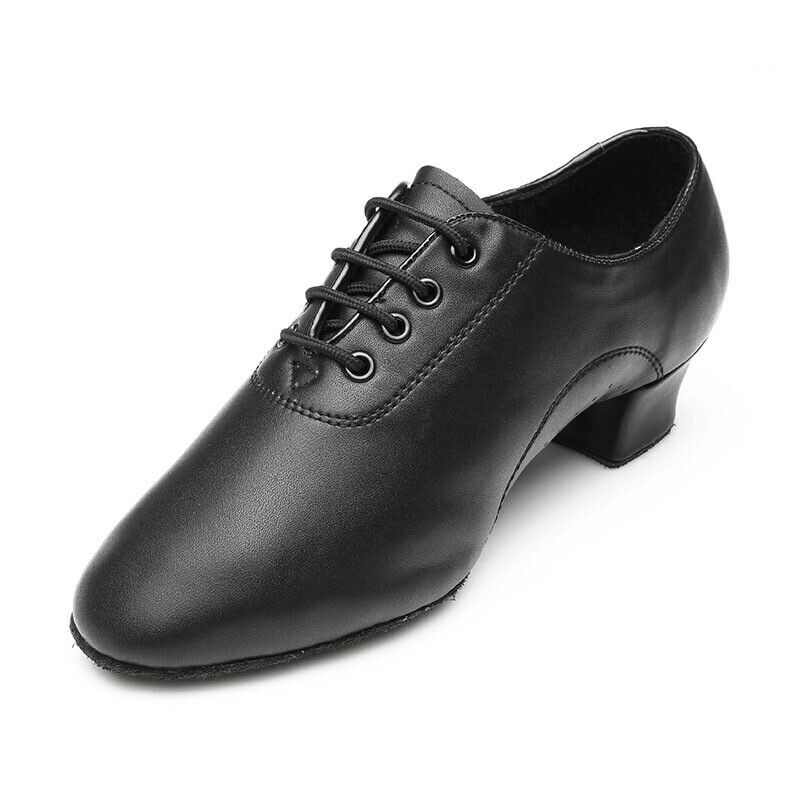 Hombres Niños Latinos Negro Malla PU Tacones Bajos Suave Salón Tango Salsa Zapatos de Baile