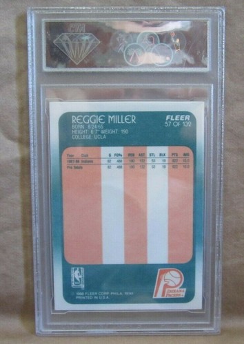 REGGIE MILLER RC 1988-1989 FLEER ROOKIE STANDING POSE CARD#57 CTA8!PACERS G HOF - Picture 2 of 2