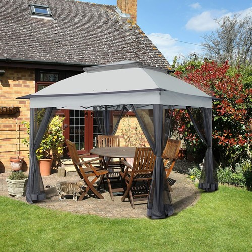 Gray 11 x 11 ft Portable Canopy Tent Shelter Sun Shade Outdoor Mosquito Netting - Picture 5 of 7