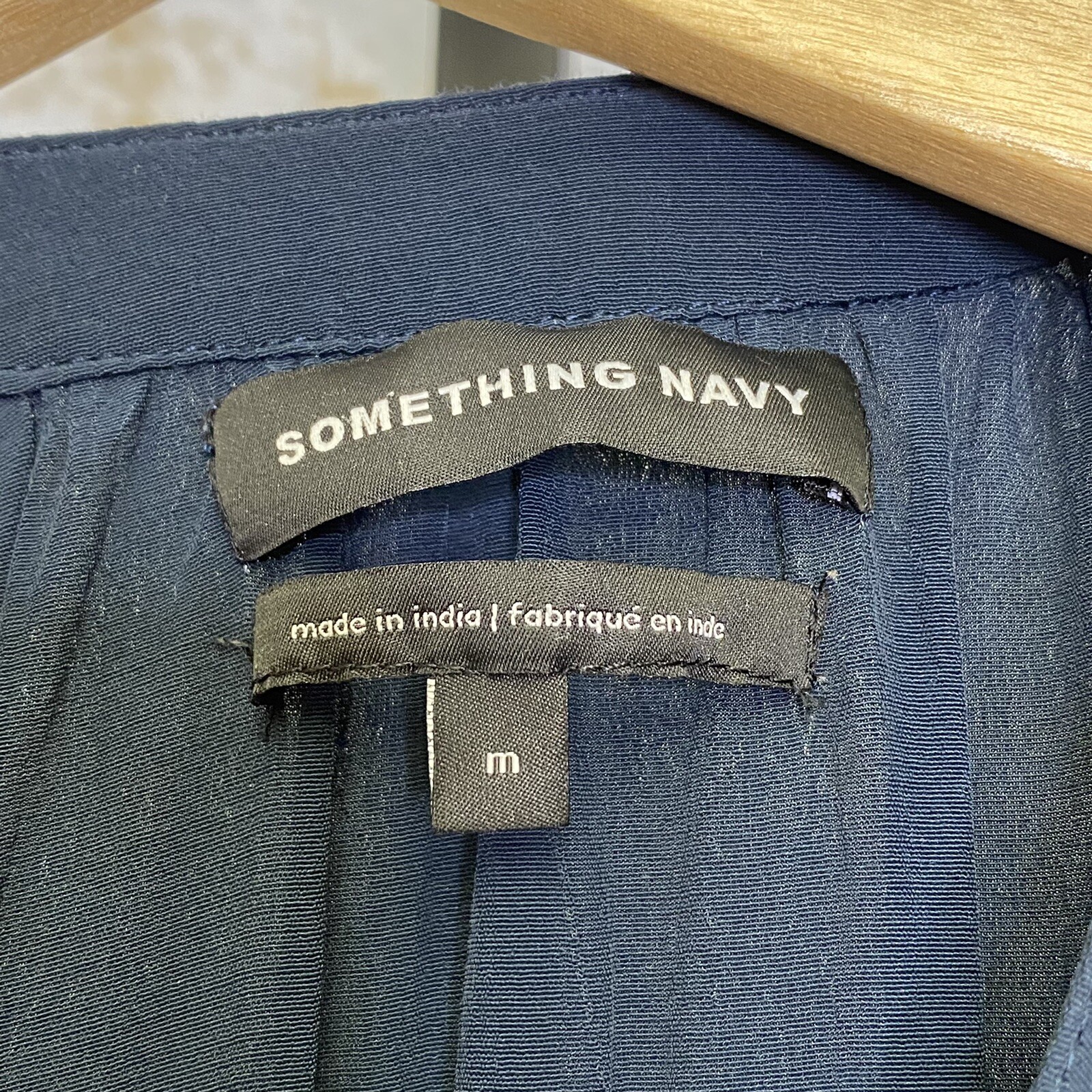 Something Navy Blouse Size Medium - image 3