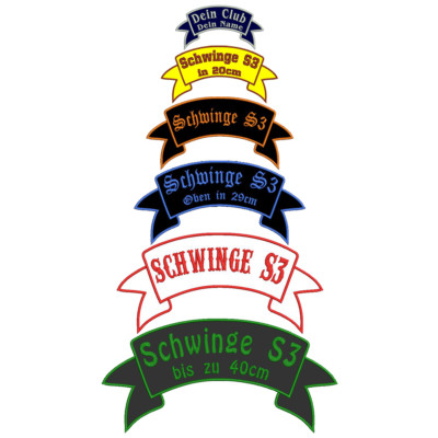 Toprocker Schwinge S3 Wunschtext Aufnäher Patch Clubpatch HMC MC Outlaw Bogen