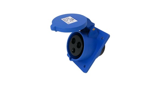 240V 32AMP 3PIN BLUE SITE INDUSTRIAL PLUGS SOCKETS MALE / FEMALE IP44 SLASHPROOF - Picture 5 of 15