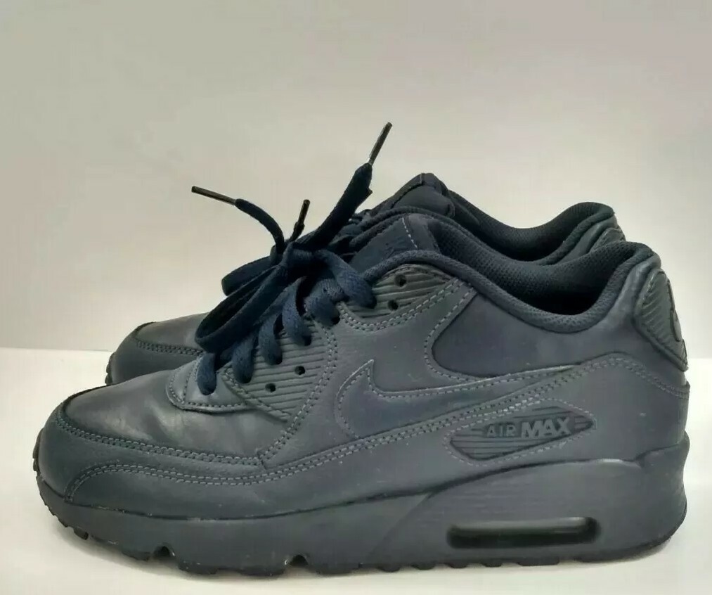 Nike Air Max 90 LTR GS Navy Shoes Leather 833412 401 SIZE 6Y | eBay