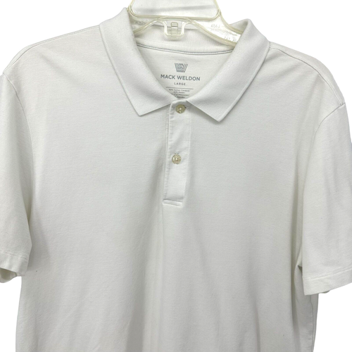 Mack Weldon Mens White Polo Shirt Size Large Stretch For Daily Wear - Picture 2 of 13