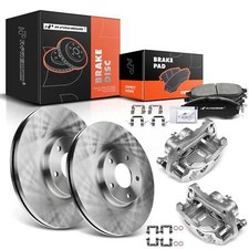 Par de rotores de freno delanteros y pastillas de freno A-Premium + pinzas de freno para Nissan 370Z