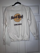 Vintage 80's Hard Rock Cafe Chicago Crewneck Sweatshirt Women’s Size L USA Made